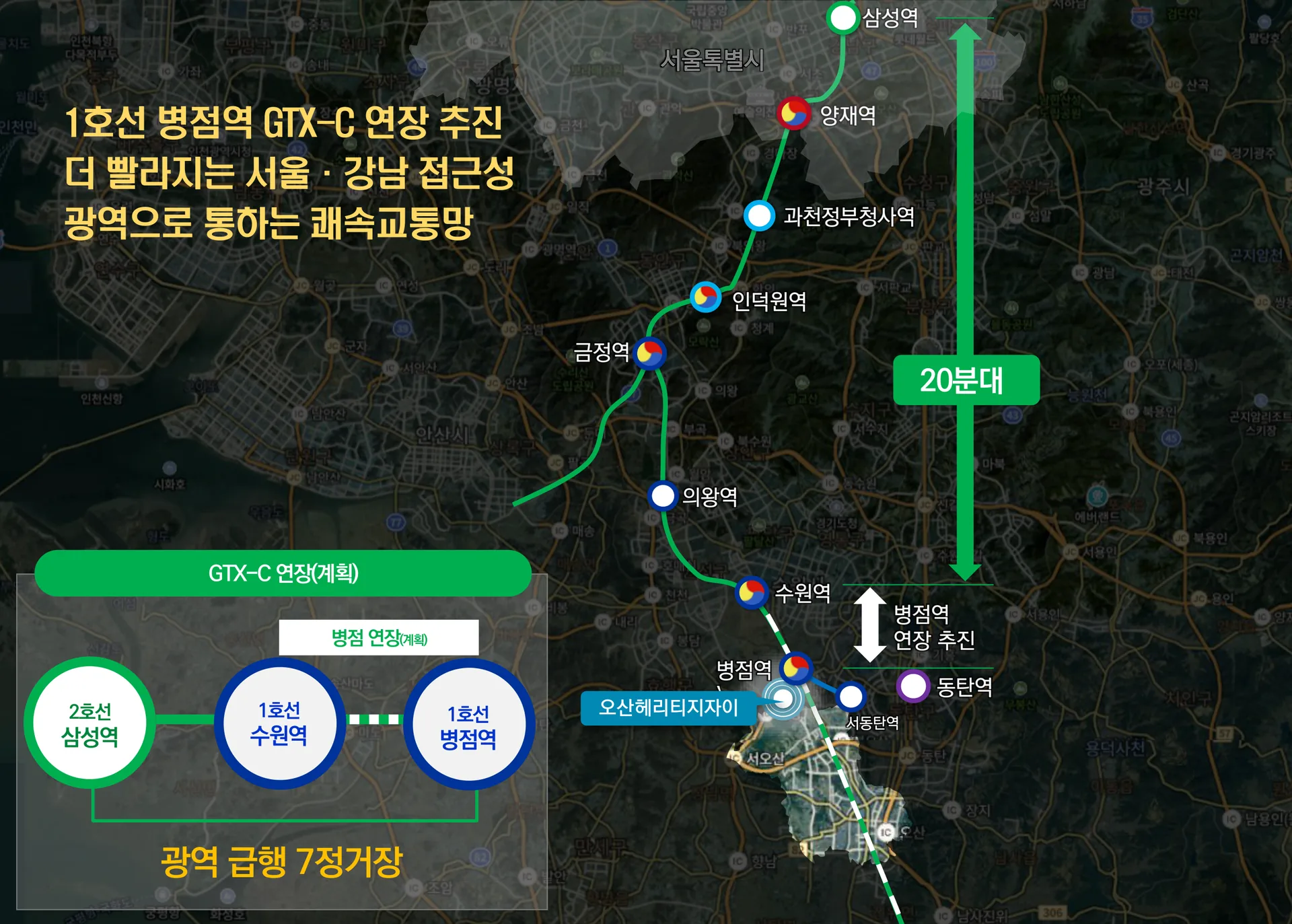오산 헤리티지 자이 프리미엄 - 1호선 병점역 GTX-C 연장(계획)